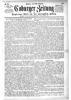 Coburger Zeitung Freitag 29. August 1873