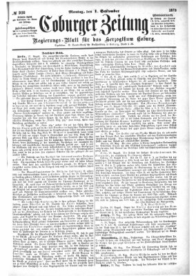 Coburger Zeitung Montag 1. September 1873