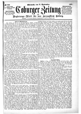 Coburger Zeitung Mittwoch 3. September 1873