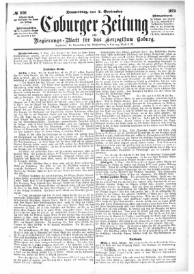 Coburger Zeitung Donnerstag 4. September 1873