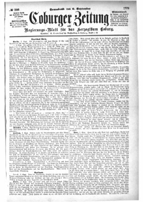 Coburger Zeitung Samstag 6. September 1873