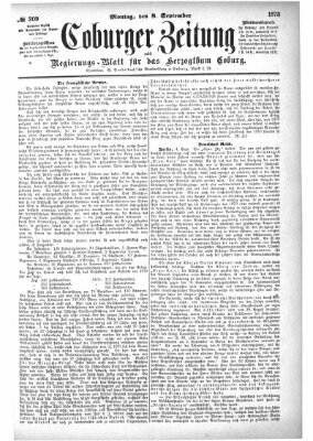 Coburger Zeitung Montag 8. September 1873