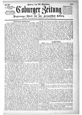 Coburger Zeitung Freitag 12. September 1873