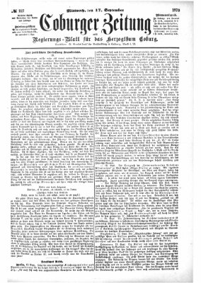 Coburger Zeitung Mittwoch 17. September 1873