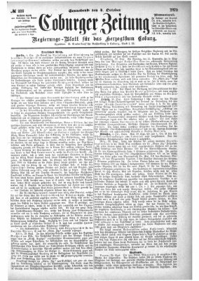 Coburger Zeitung Samstag 4. Oktober 1873