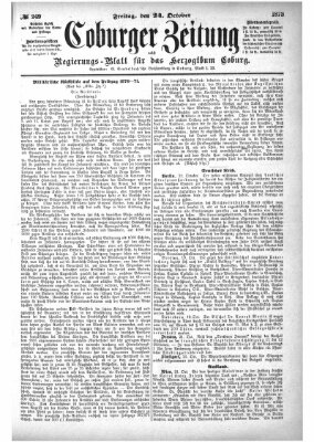 Coburger Zeitung Freitag 24. Oktober 1873