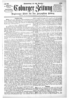 Coburger Zeitung Donnerstag 30. Oktober 1873