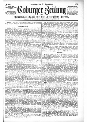 Coburger Zeitung Montag 3. November 1873