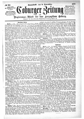 Coburger Zeitung Samstag 8. November 1873