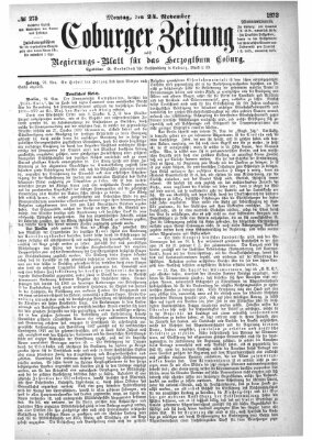 Coburger Zeitung Montag 24. November 1873