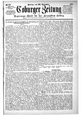 Coburger Zeitung Freitag 28. November 1873