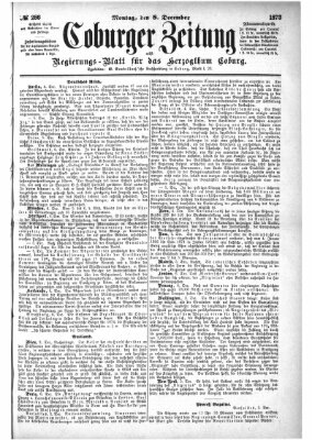 Coburger Zeitung Montag 8. Dezember 1873