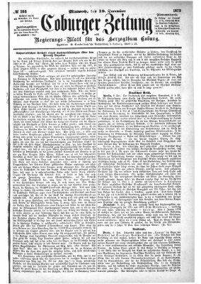 Coburger Zeitung Mittwoch 10. Dezember 1873