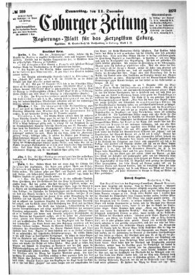 Coburger Zeitung Donnerstag 11. Dezember 1873