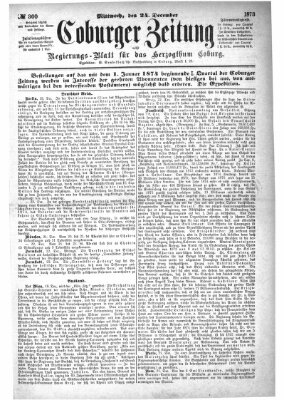 Coburger Zeitung Mittwoch 24. Dezember 1873