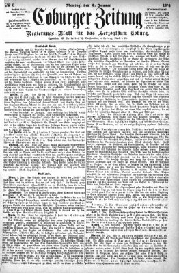 Coburger Zeitung Montag 5. Januar 1874