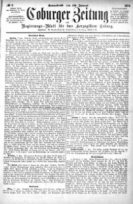 Coburger Zeitung Samstag 10. Januar 1874