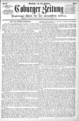 Coburger Zeitung Dienstag 13. Januar 1874