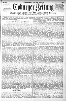 Coburger Zeitung Donnerstag 22. Januar 1874