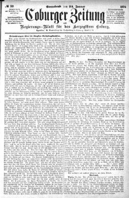 Coburger Zeitung Samstag 24. Januar 1874