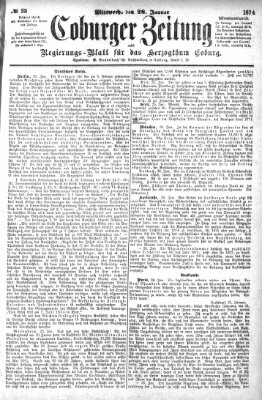 Coburger Zeitung Mittwoch 28. Januar 1874