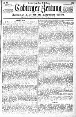 Coburger Zeitung Donnerstag 5. Februar 1874