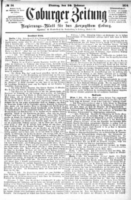 Coburger Zeitung Dienstag 10. Februar 1874