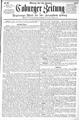 Coburger Zeitung Montag 16. Februar 1874