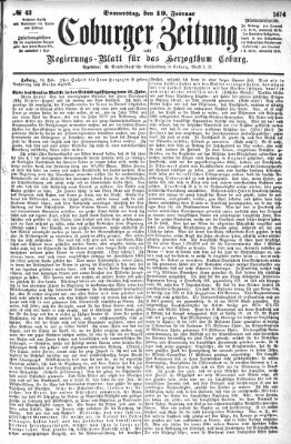 Coburger Zeitung Donnerstag 19. Februar 1874