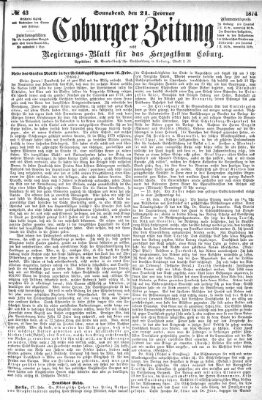 Coburger Zeitung Samstag 21. Februar 1874