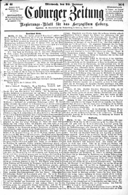 Coburger Zeitung Mittwoch 25. Februar 1874