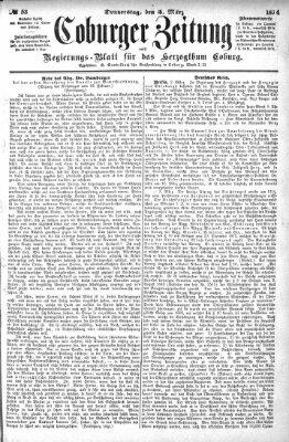 Coburger Zeitung Donnerstag 5. März 1874