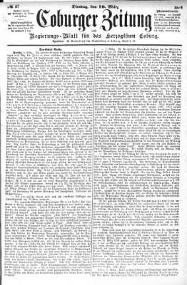 Coburger Zeitung Dienstag 10. März 1874