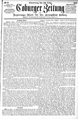 Coburger Zeitung Donnerstag 19. März 1874