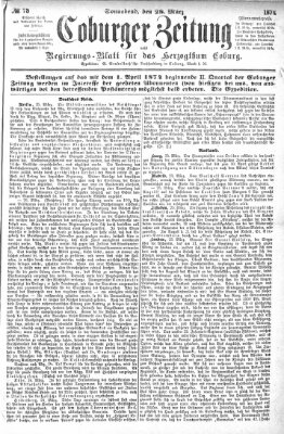 Coburger Zeitung Samstag 28. März 1874