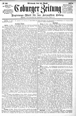 Coburger Zeitung Mittwoch 15. April 1874