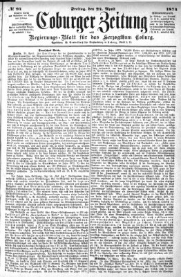 Coburger Zeitung Freitag 24. April 1874