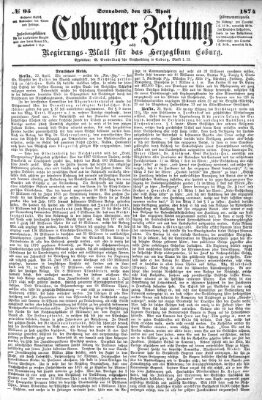 Coburger Zeitung Samstag 25. April 1874