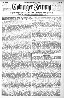 Coburger Zeitung Donnerstag 7. Mai 1874