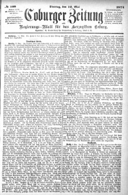 Coburger Zeitung Dienstag 12. Mai 1874