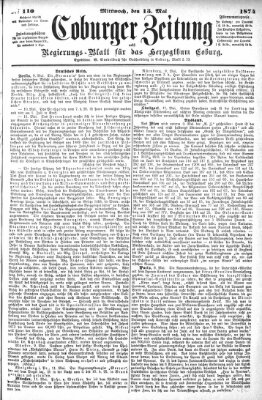 Coburger Zeitung Mittwoch 13. Mai 1874