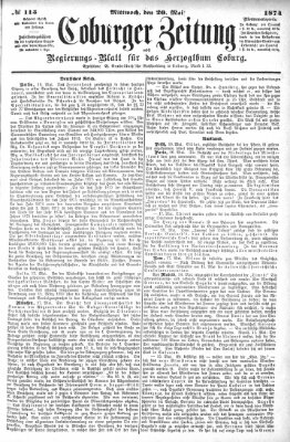 Coburger Zeitung Mittwoch 20. Mai 1874