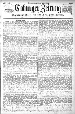 Coburger Zeitung Donnerstag 21. Mai 1874