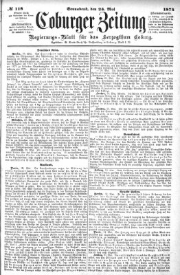 Coburger Zeitung Samstag 23. Mai 1874