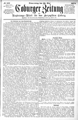 Coburger Zeitung Donnerstag 28. Mai 1874