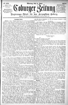 Coburger Zeitung Montag 1. Juni 1874