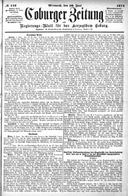 Coburger Zeitung Mittwoch 10. Juni 1874