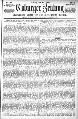 Coburger Zeitung Montag 15. Juni 1874