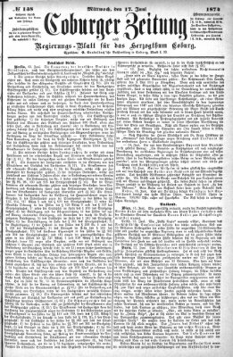 Coburger Zeitung Mittwoch 17. Juni 1874