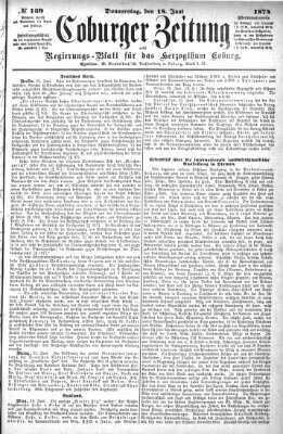 Coburger Zeitung Donnerstag 18. Juni 1874